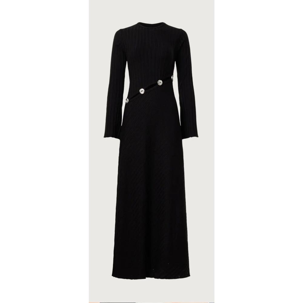 SIMON MILLER Black Simm Size M Knit Maxi Sweater Dress